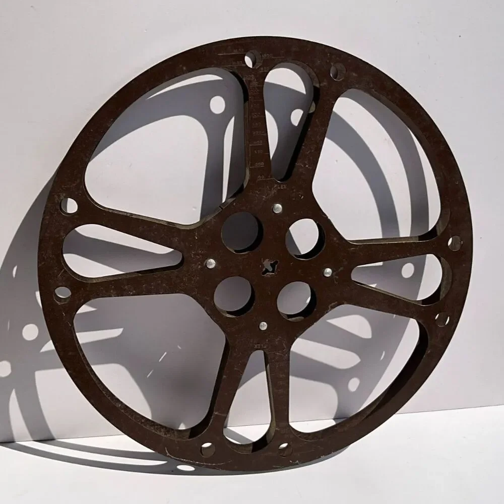 Vintage 35mm Metal Movie Film Reel 1600 Ft Theater Projection Industrial Decor